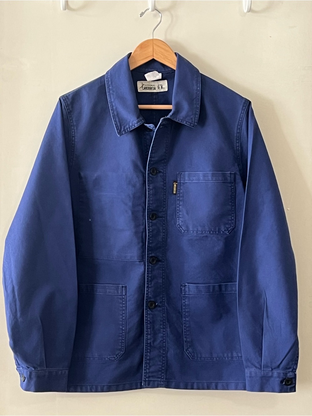 LE LABOUREUR X GARDENHEIR FRENCH Unisex COTTON WORK JACKET
IN STONEWASHED NAVY
